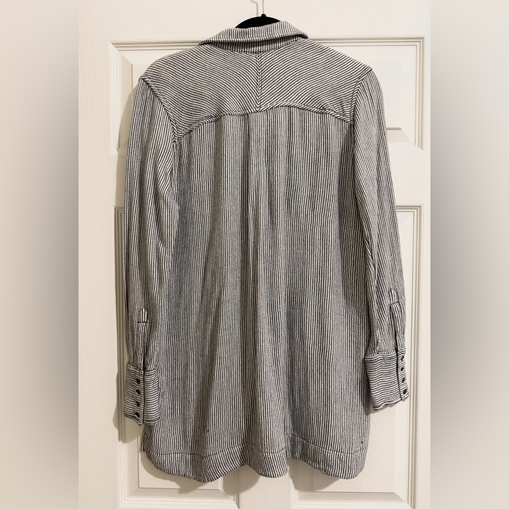 Free People Navy and White Striped Top - Picture 2 of 4